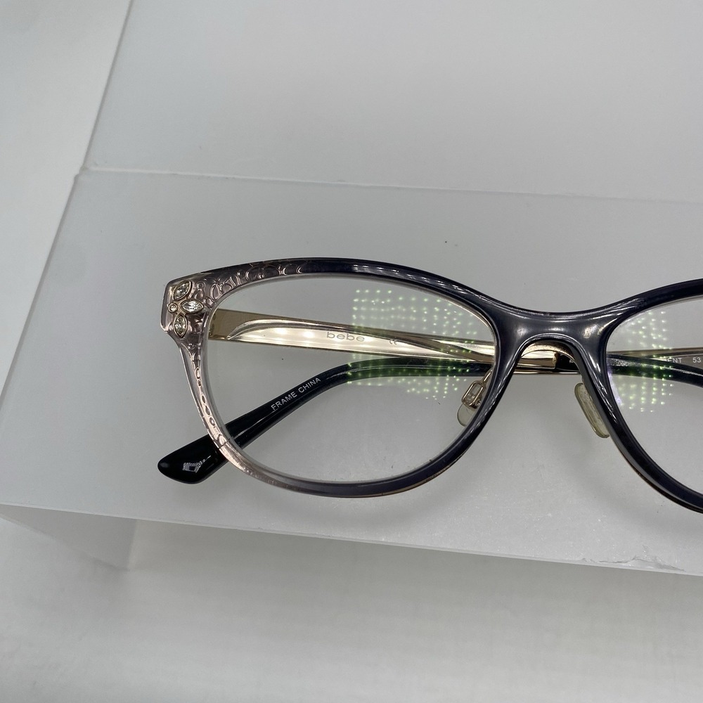 Bebe Eyeglasses Women FRAME ONLY BB5168 Cat Eye 53-17-140 Jet Gradient 536 - Picture 10 of 16